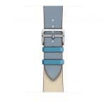 Apple Watch Hermès - 44mm Bleu Lin:Craie:Bleu du Nord Swift Leather Single Tour