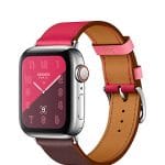 Apple Watch Hermès Series 4 Bordeaux:Rose Extrême:Rose Azalée Swift Leather Single Tour