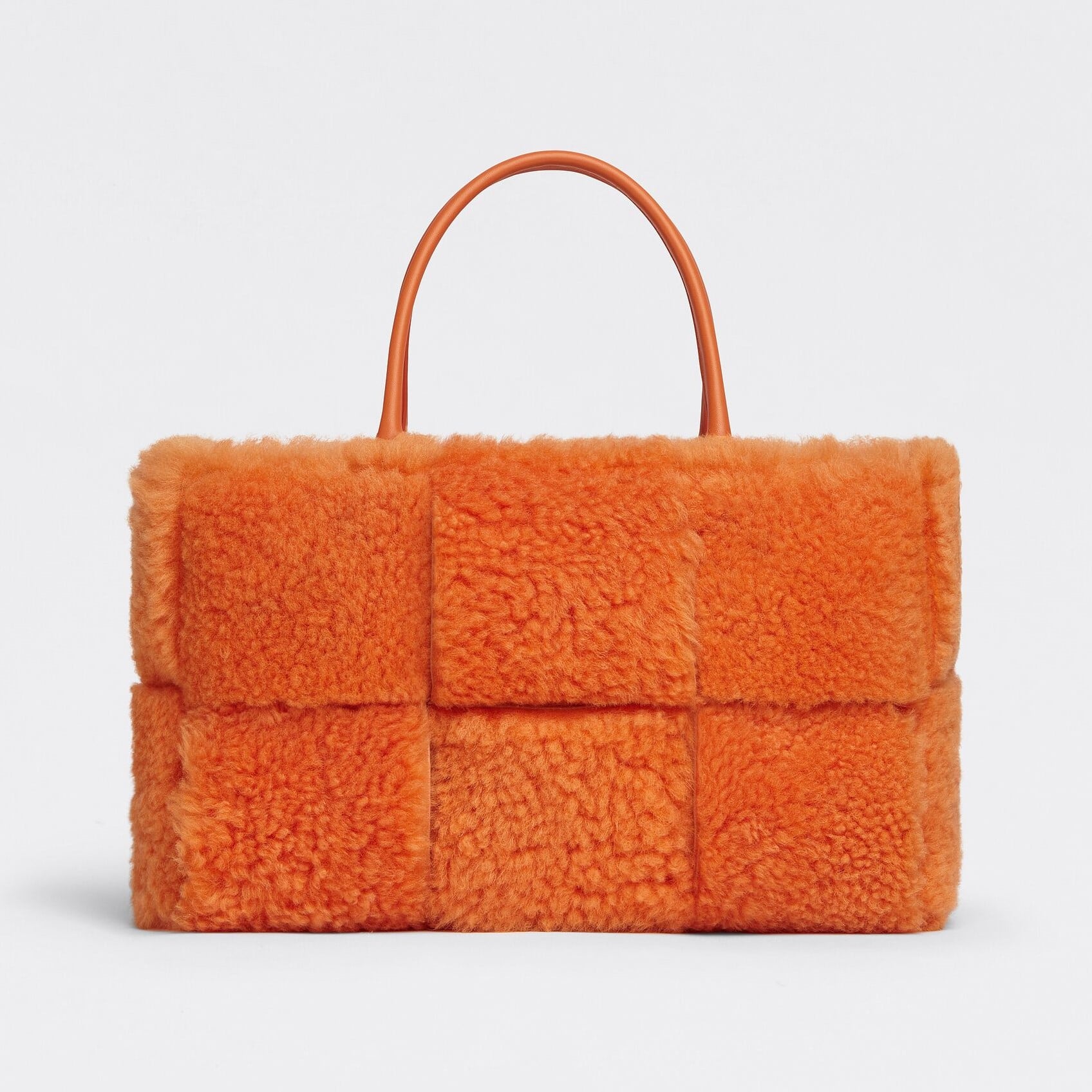 Bottega Veneta Light Orange Medium Shearling Arco Tote