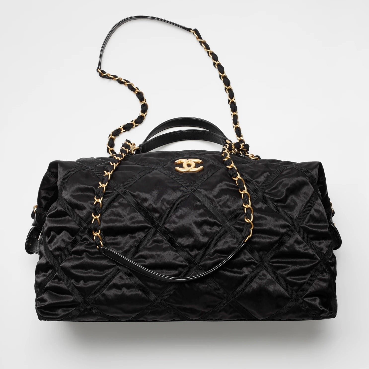 Chanel Black Nylon Maxi Bowling Bag