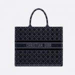 Dior Blue Cannage Velvet Book Tote Bag