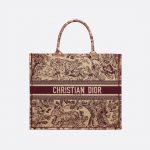 Dior Burgundy Toile de Jouy Book Tote Bag