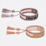 Dior Pink and Gold J'adior Woven Bracelets