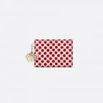 Dior Red Polkadot Dioramour Lady Dior Card Holder