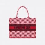 Dior Red Polkadot Dioramour Small Book Tote Bag