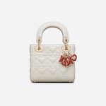 Dior White Mini Lady Dior Dioramour Bag