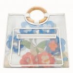 Fendi White Floral Leather:Mesh Runaway Shopper Bag