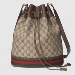 Gucci Beige/Ebony GG Supreme Ophidia Bucket Bag