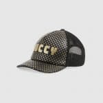 Gucci Black Guccy Print Baseball Hat