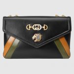 Gucci Black Multicolor Rajah Large Shoulder Bag