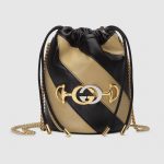 Gucci Black/Beige Zumi Mini Bucket Bag