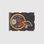 Gucci Black/Grey GG Supreme Night Courrier Wallet