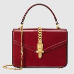 Gucci Bordeaux Patent Sylvie 1969 Mini Top Handle Ba