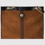 Gucci Brown Suede Tiger Head Maxi Tote Bag