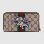 Gucci GG Supreme Three Little Pigs Zip Around Wallet