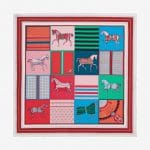 Hermes Couvertures Nouvelles Silk Twill Pocket Square 45