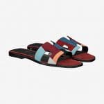 Hermes Multicolor Suede Goatskin Oran Sandals