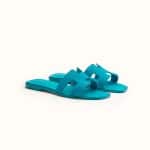 Hermes Teal Oran Suede Sandal - Spring 2021