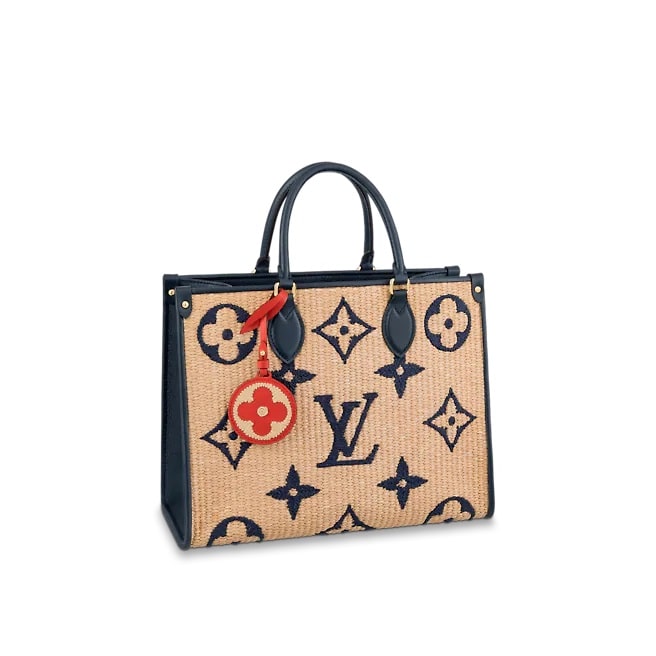 LV Blue Raffia Onthego MM