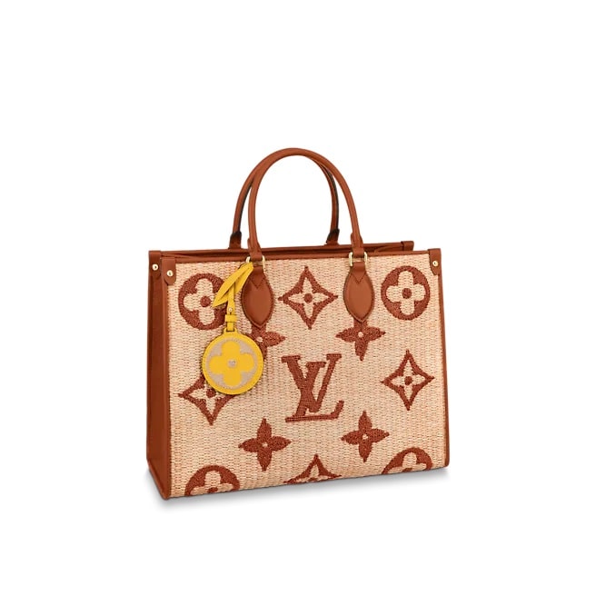 LV Tan Raffia Onthego MM