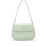 Prada Aqua Brushed Leather Cleo Flap Shoulder Bag