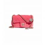 Chanel Coral Velvet Pearl Crush Bag