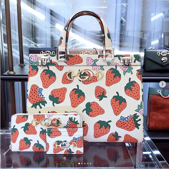 Gucci Strawberry Print Zumi Bag